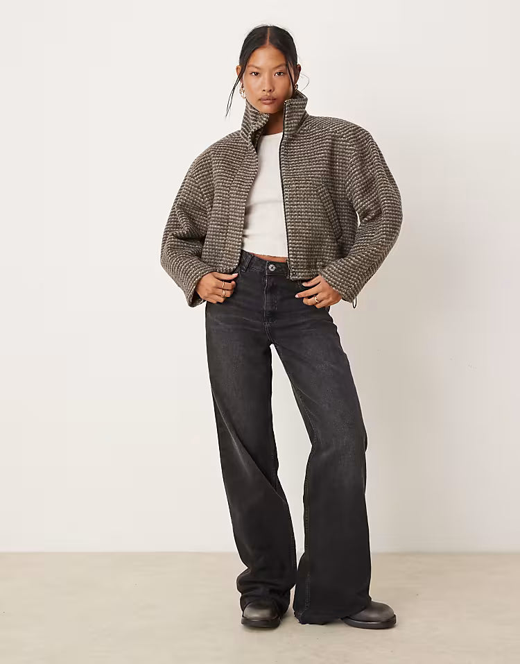 Checkered Bomber Jacket