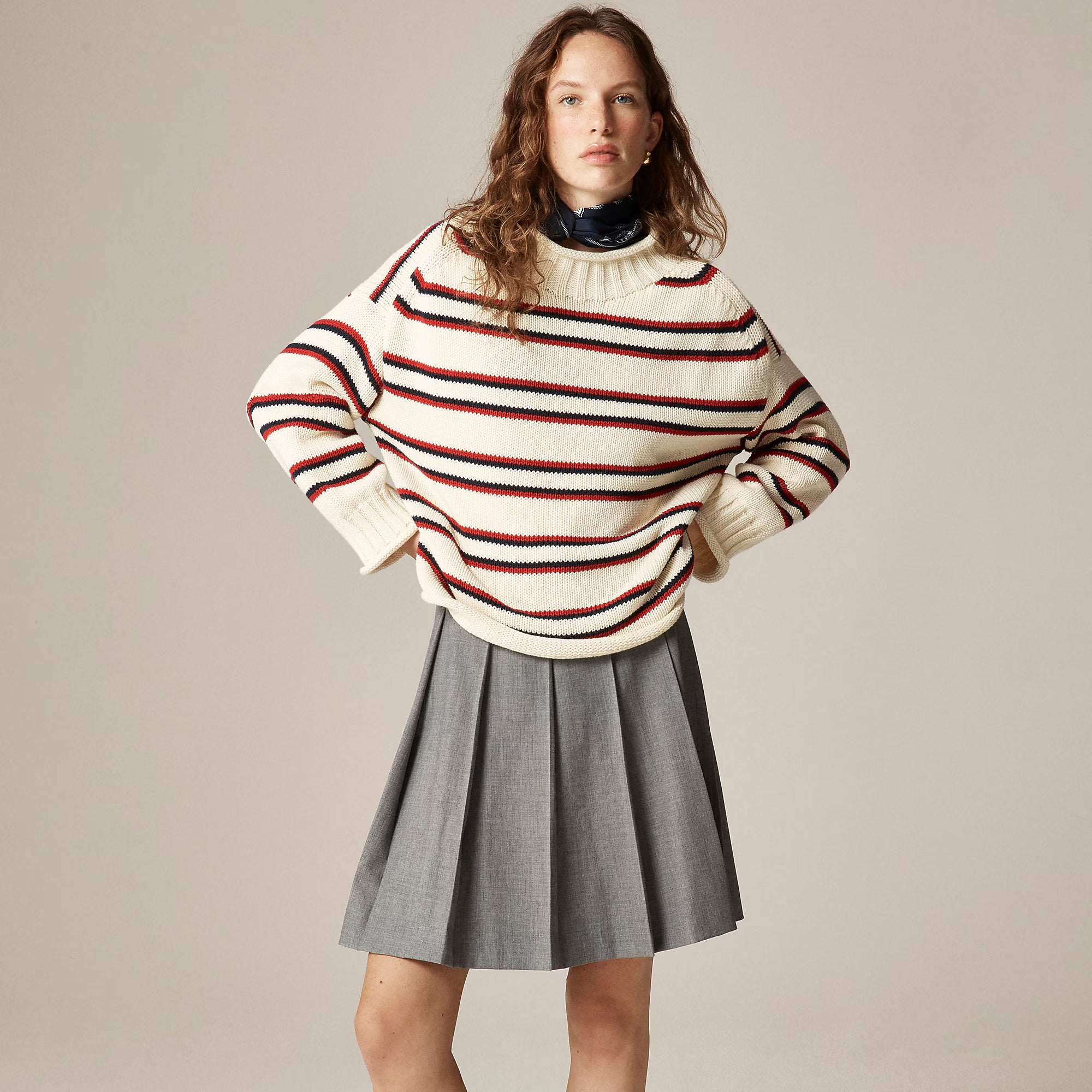 Rollneck Jumper In Stripe