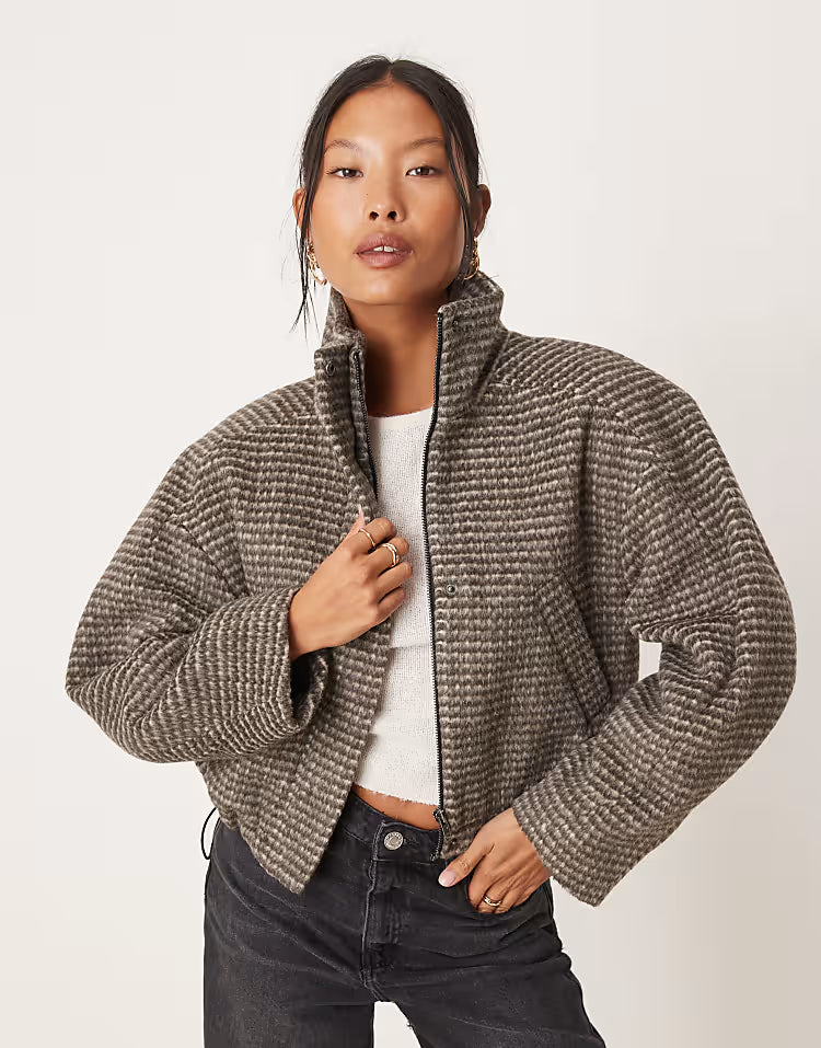 Checkered Bomber Jacket