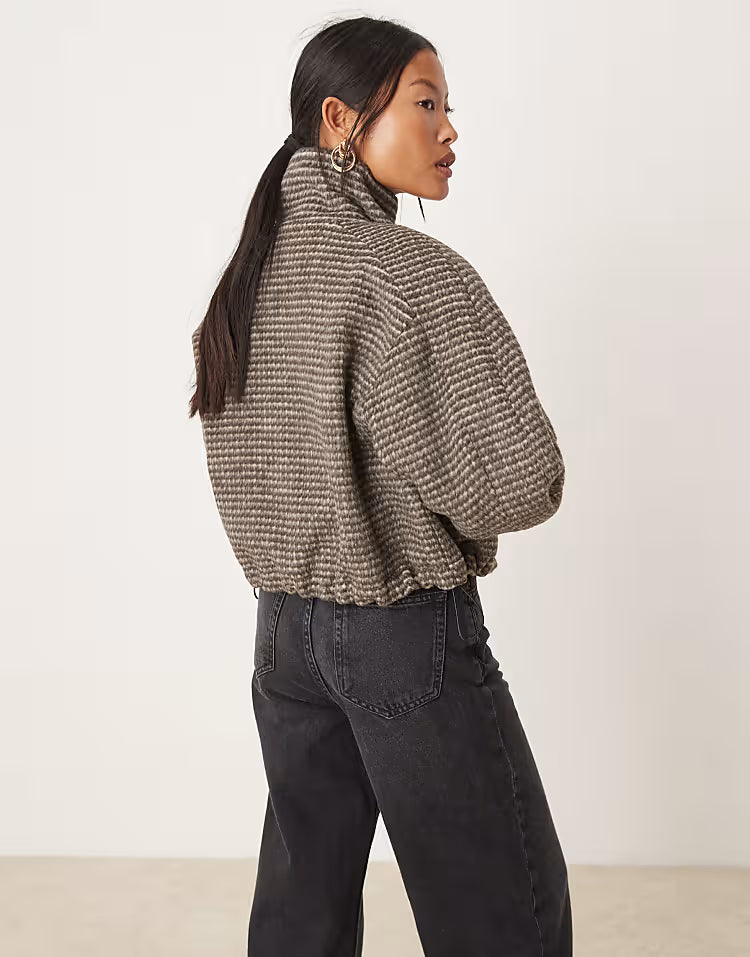 Checkered Bomber Jacket